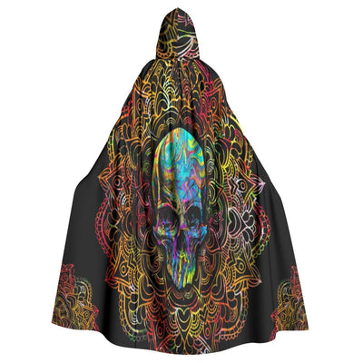 Colorful Skull Mandala Hooded Cloak - Wonder Skull