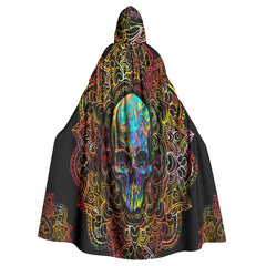 Colorful Skull Mandala Hooded Cloak - Wonder Skull