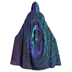 Mandala Skull Rose Hooded Cloak - Wonder Skull