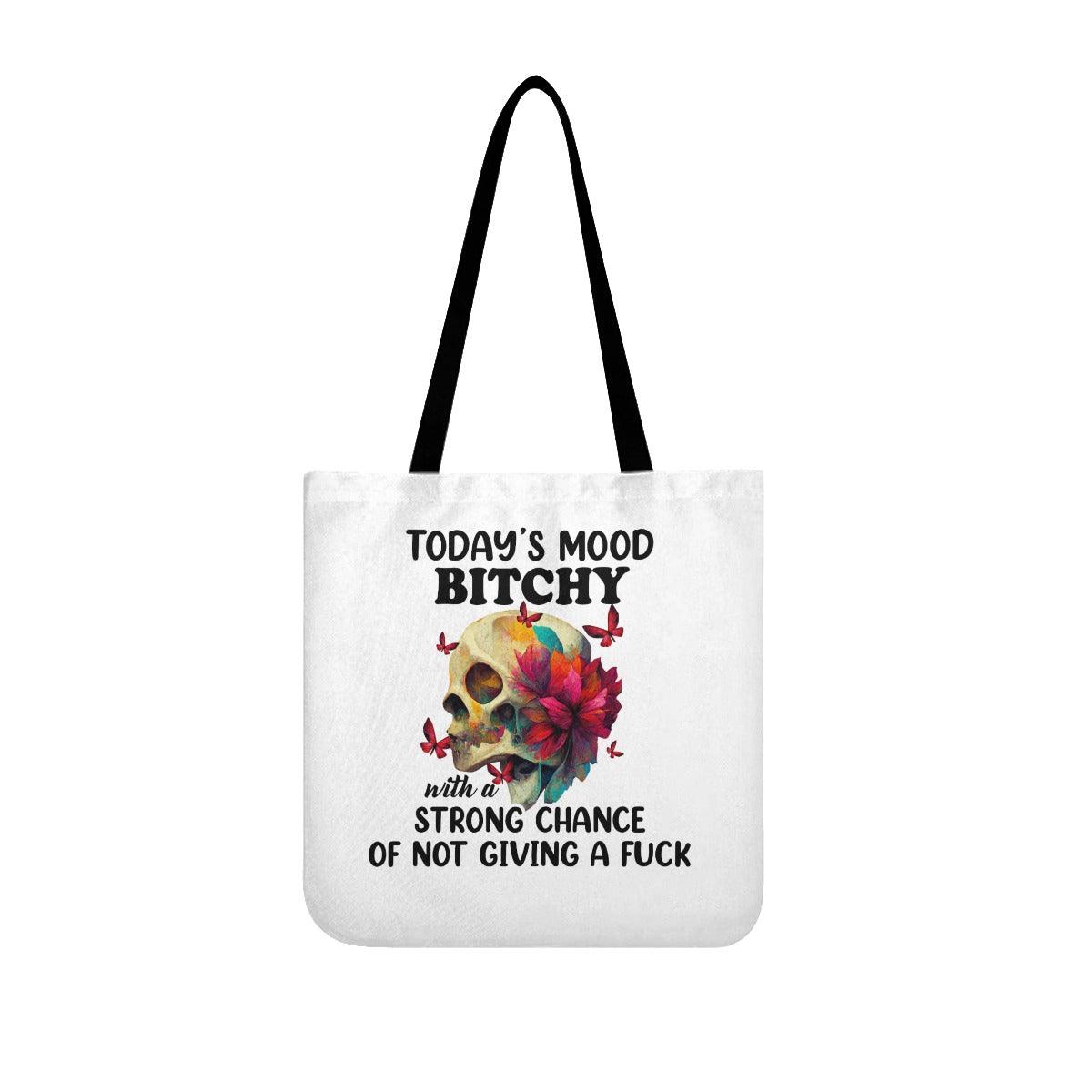 Today Mood Bitchy Tote Bags White - Wonder Skull