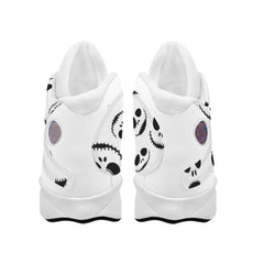 Nightmare Pattern Black Men's Curved Basketball Shoes - Wonder Skull