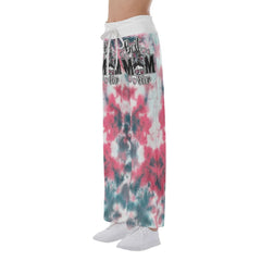 Pink Green Skull High-waisted Wide Leg Pants - Wonder Skull