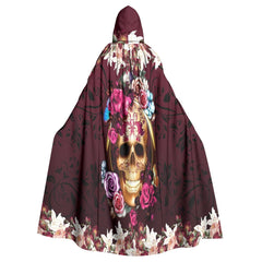 Skull Flower Garden Hooded Cloak - Wonder Skull