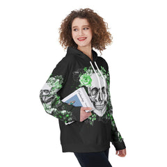 Green Flower Skull The Good Girl In Me Funny Hoodie For Women - Wonder Skull