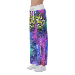 Healing Rainbow Skull Smile High-waisted Wide Leg Pants - Wonder Skull