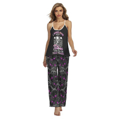 Funny Skull F-bomb Cami Pajamas Sets For Women Sleepwears Combo - Wonder Skull