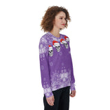 Violet Christmas Skull Snowflake Heavy Fleece Sweatshirt - Wonder Skull