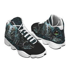 Skull Flaming Spine Spiral Women's Sneaker Shoes - Wonder Skull