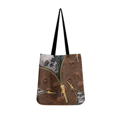 Skull Pattern Design Zipper Tote Bags - Wonder Skull