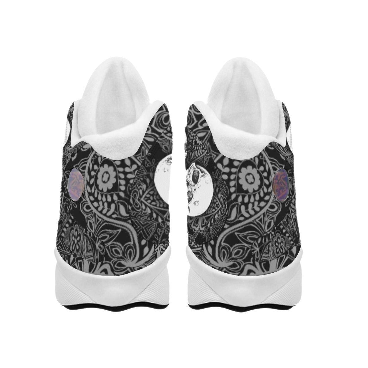 Skull Gothic Black And White Women's Sneaker Shoes - Wonder Skull