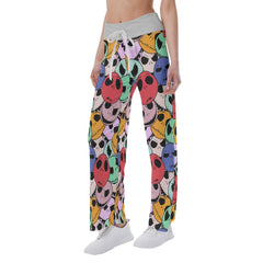 Color Pattern Nightmare High-waisted Straight-leg Trousers - Wonder Skull