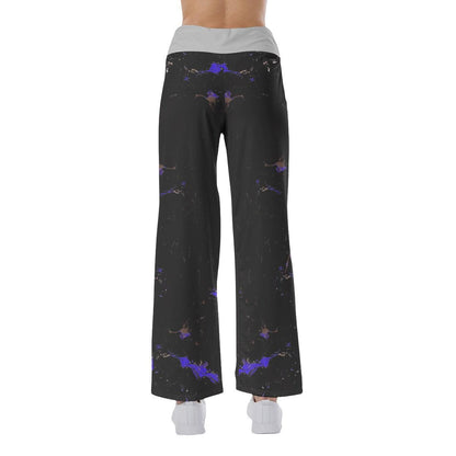 Baby Girl Blue Skull Smile High-waisted Straight-leg Trousers - Wonder Skull
