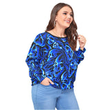 Cyan Roses Skulls Backless Sweatshirt With Bat Sleeve - Wonder Skull