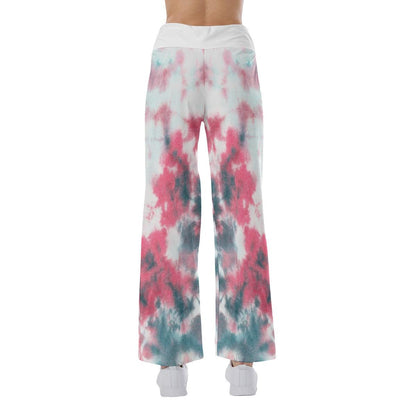 Pink Green Skull High-waisted Wide Leg Pants - Wonder Skull
