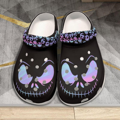 Black Nightmare All-Over Print Women's Classic Clogs - Wonder Skull