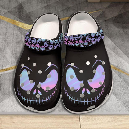 Black Nightmare All-Over Print Women's Classic Clogs - Wonder Skull
