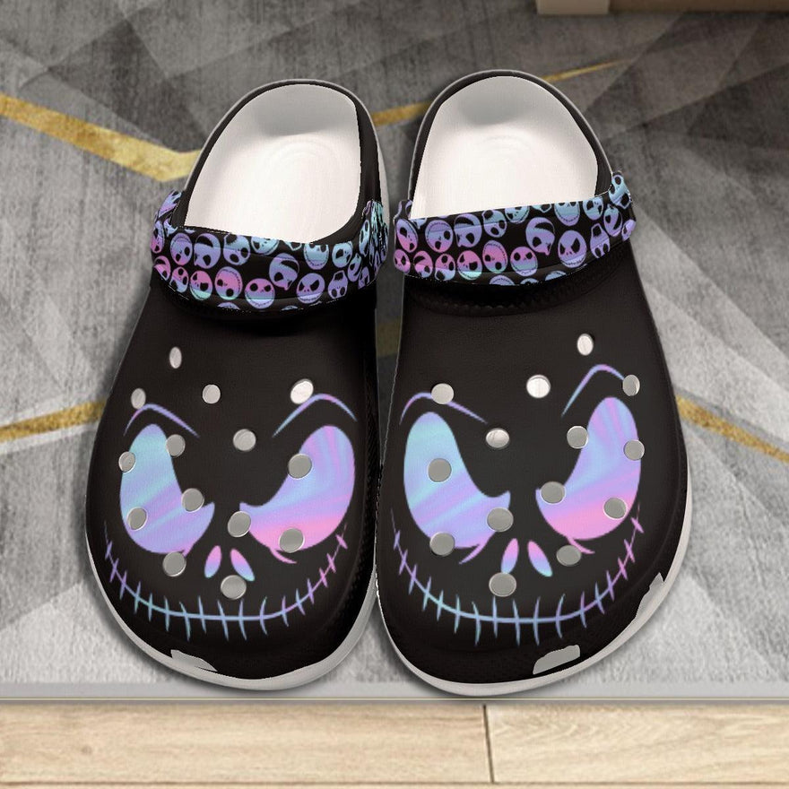 Black Nightmare All-Over Print Women's Classic Clogs - Wonder Skull