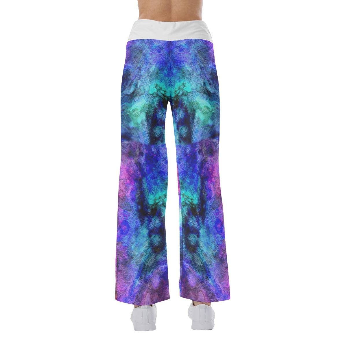 Healing Rainbow Skull Smile High-waisted Wide Leg Pants - Wonder Skull