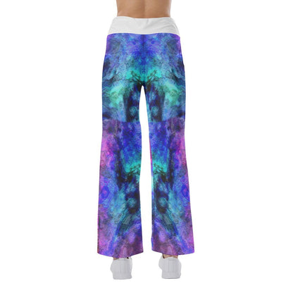 Healing Rainbow Skull Smile High-waisted Wide Leg Pants - Wonder Skull