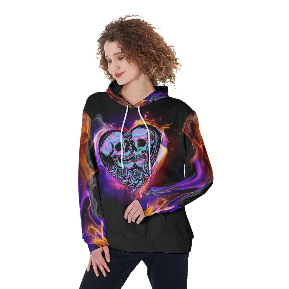 Couple Skull Love Me Like My Demons Do Funny Hoodie For Women - Wonder Skull