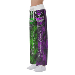 Double Block Purple Green Nightmare High-waisted Wide Leg Pants - Wonder Skull