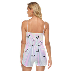 Hologram Nightmare V-neck Cami Romper - Wonder Skull