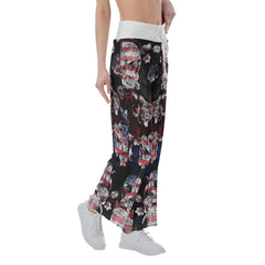 Skull Flag 3D High-waisted Wide Leg Pants - Wonder Skull