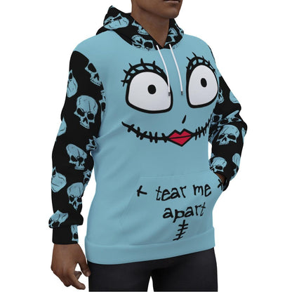 Tear Me A Part Pullover Hoodie For Women - Wonder Skull