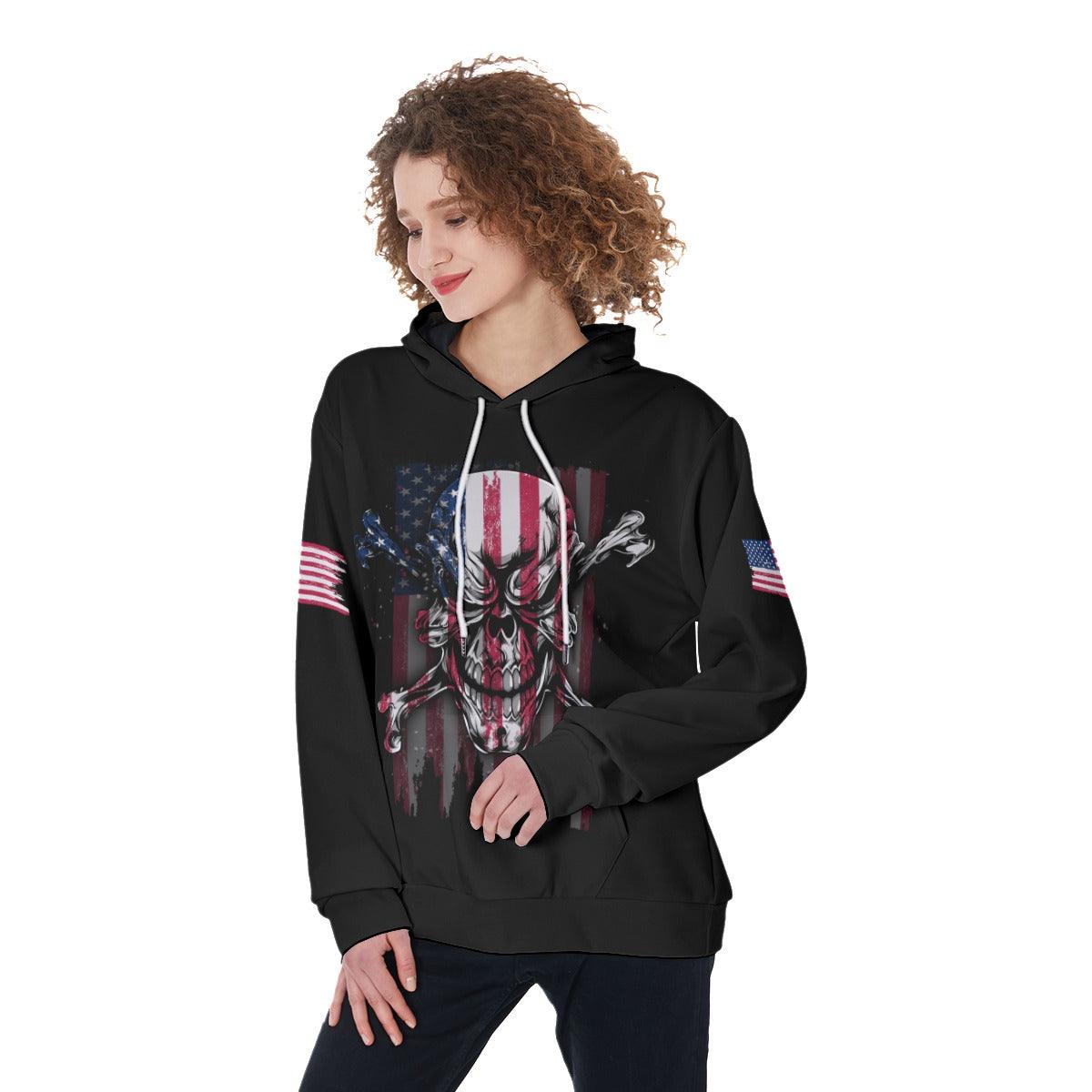 This Is America If You Don't Like It GIFO Funny Hoodie For Women - Wonder Skull