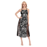 Hot Gothic Skull Pattern Lace Cami Cross Back Women Dress - Wonder Skull