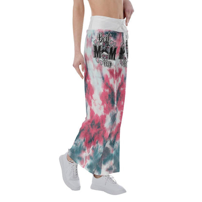 Pink Green Skull High-waisted Wide Leg Pants - Wonder Skull