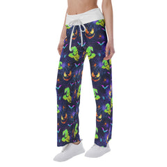 Halloween Boo Nigthmare Art Women's High-waisted Wide Leg Pants | Wonder Skull