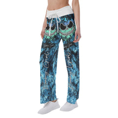 Ocean Sea Skull Smile High-waisted Wide Leg Pants - Wonder Skull