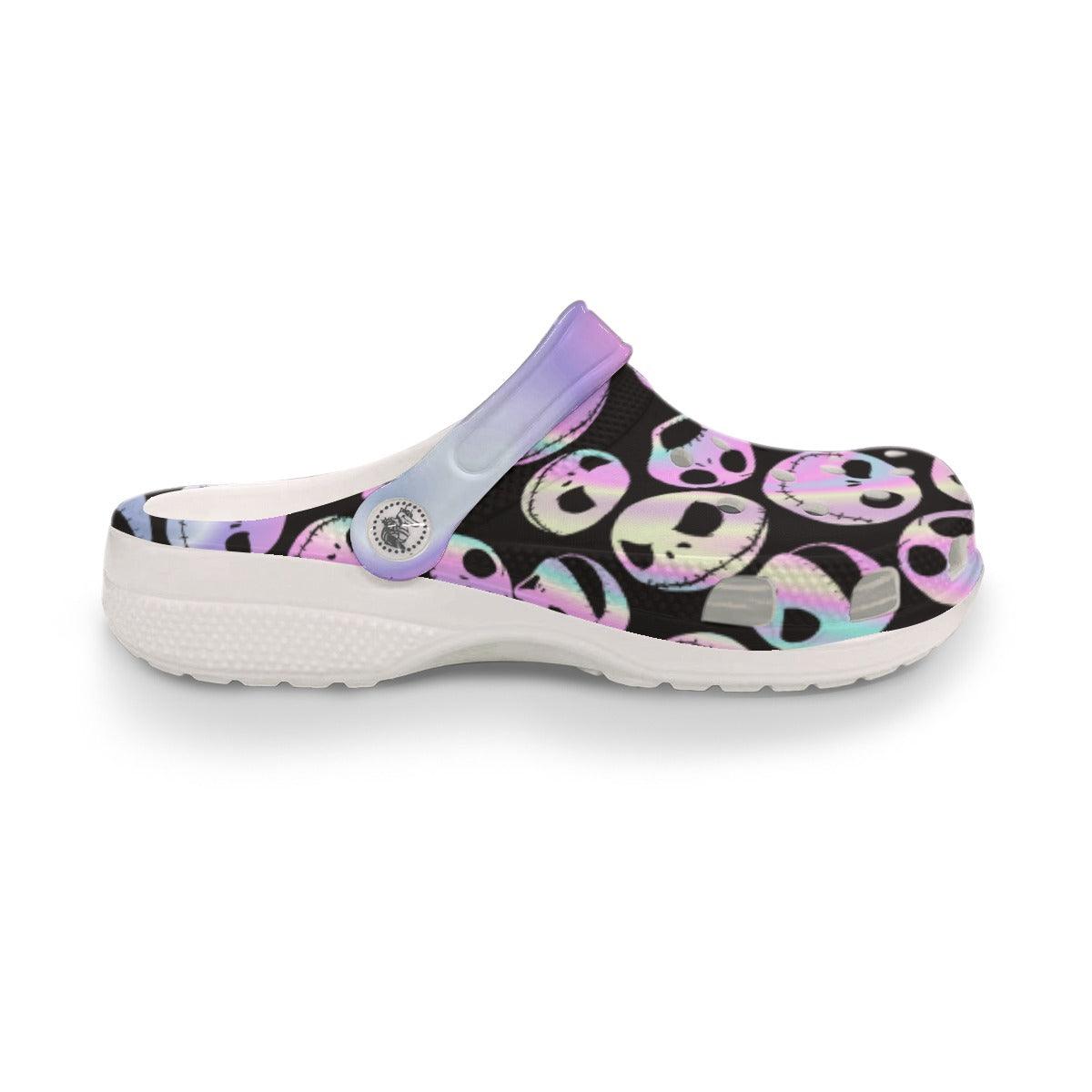 Nightmare Hologram Print Women's Classic Clogs - Wonder Skull