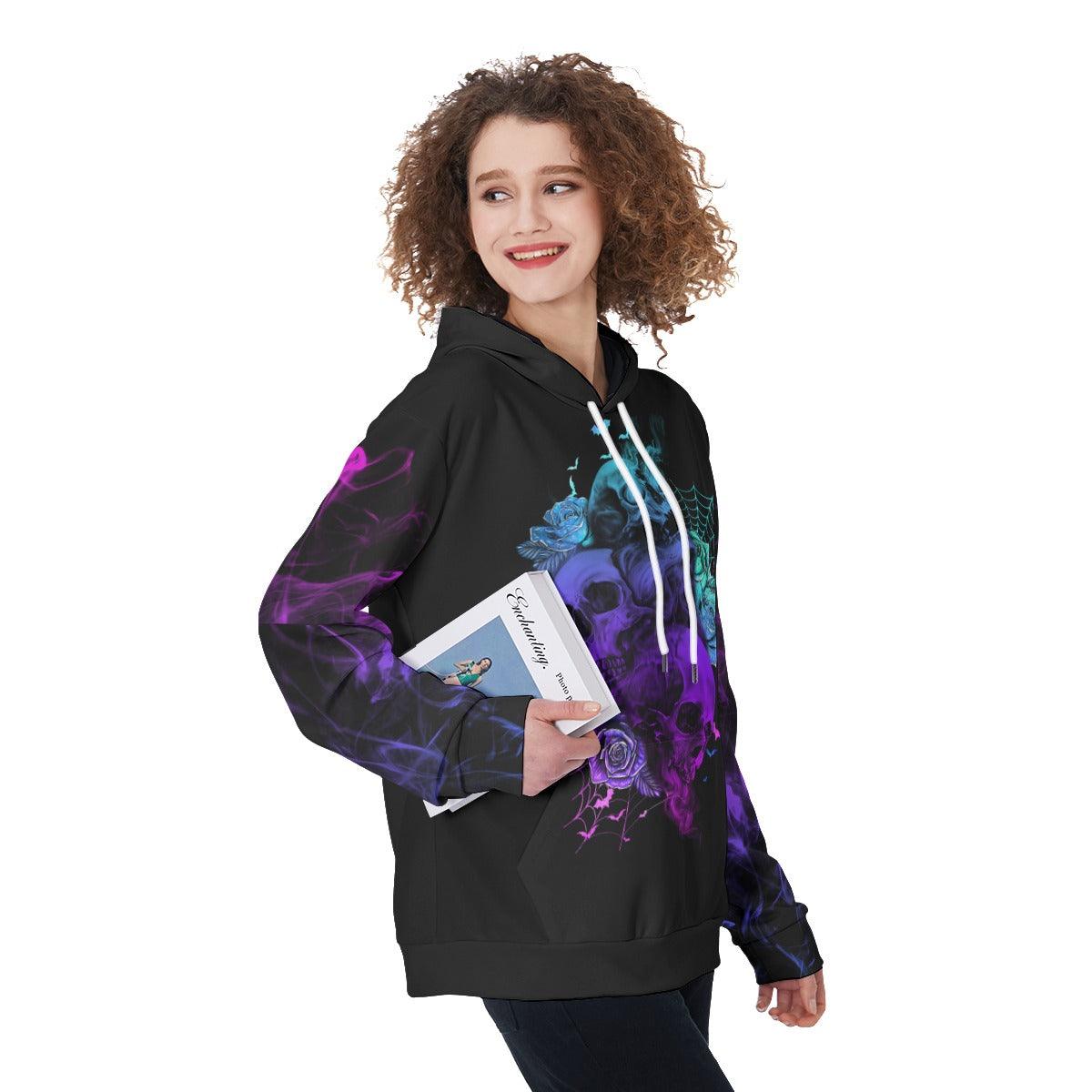 Stuck Between IDK IDC IDGAF Funny Hoodie For Women - Wonder Skull