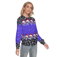 Skull Snowflake Slim Round Neck Sweatshirt - Wonder Skull