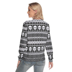 Skull Ugly Slim Round Neck Sweatshirt - Wonder Skull