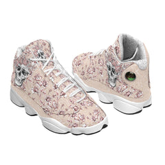 Skull Rose Flower Pattern Men's Sneaker Shoes - Wonder Skull