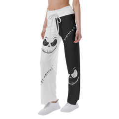 Halloween Scary Face Women's High-waisted Wide Leg Pants | Wonder Skull