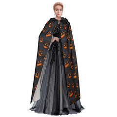 Halloween Scary Pumpkin Hooded Cloak - Wonder Skull