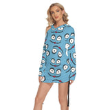Cool Nightmare LySmille Open Shoulder Dress Hoodie - Wonder Skull