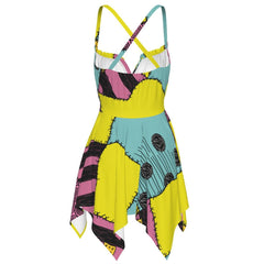 Yellow Nightmare All-Over Print Women's Slip Dress - Wonder Skull