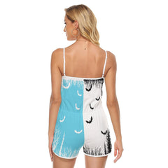 Horror Nightmare V-neck Cami Romper - Wonder Skull