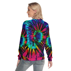 Tie Dye Skull Slim Round Neck Sweatshirt - Wonder Skull