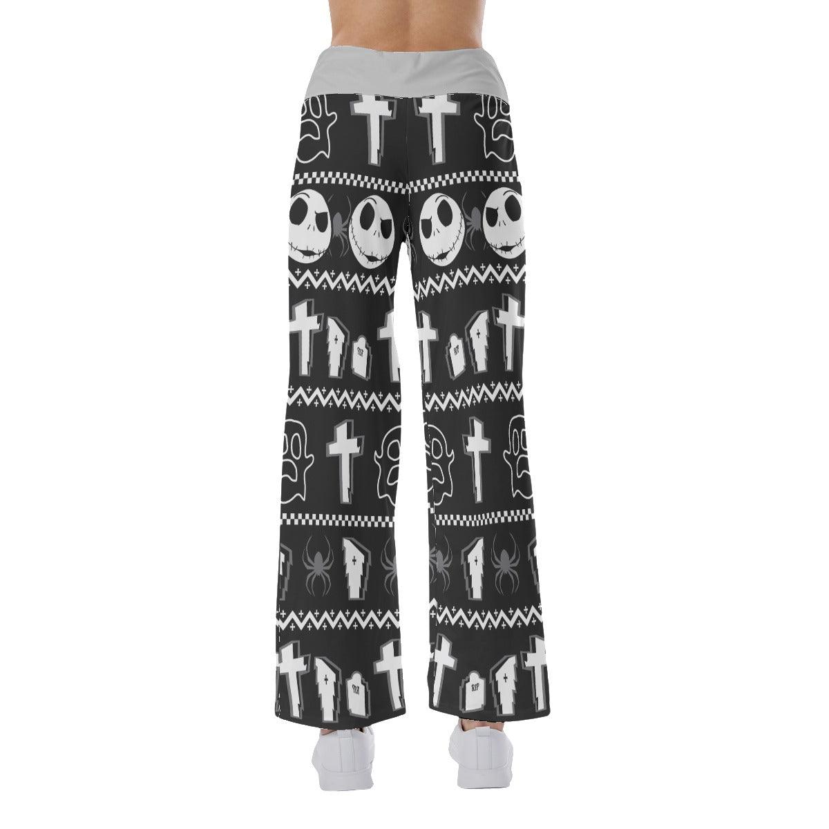 Nightmare Ghost Women's High-waisted Wide Leg Pants | Wonder Skull