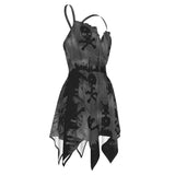 Skull Gray Gothic All-Over Print Women's Slip Dress - Wonder Skull