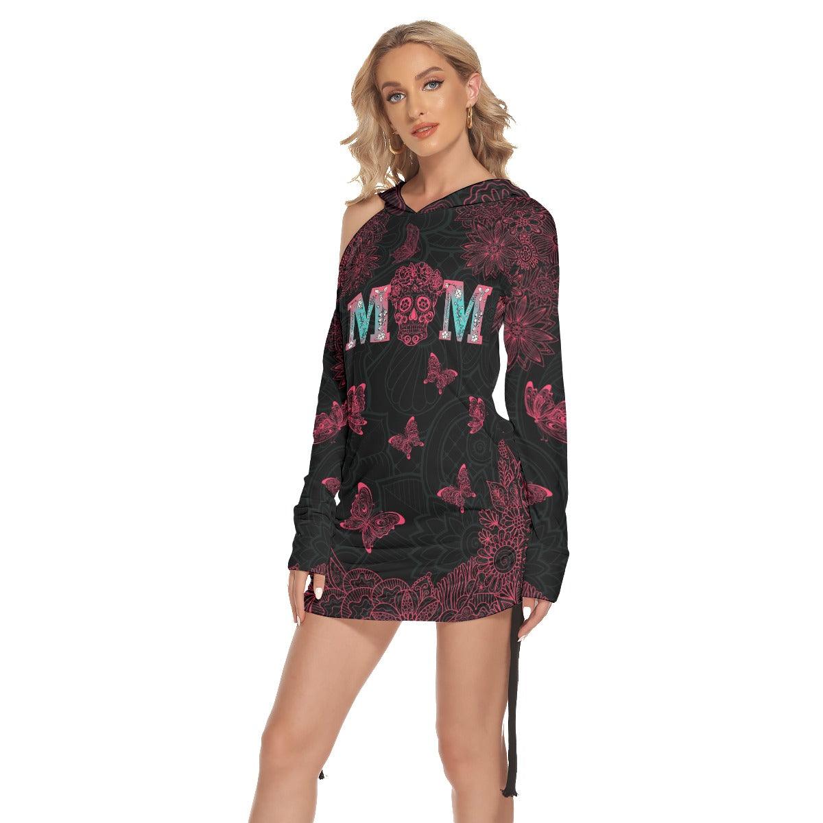 Hot Skull Mom Butter One-shoulder Dress - Wonder Skull