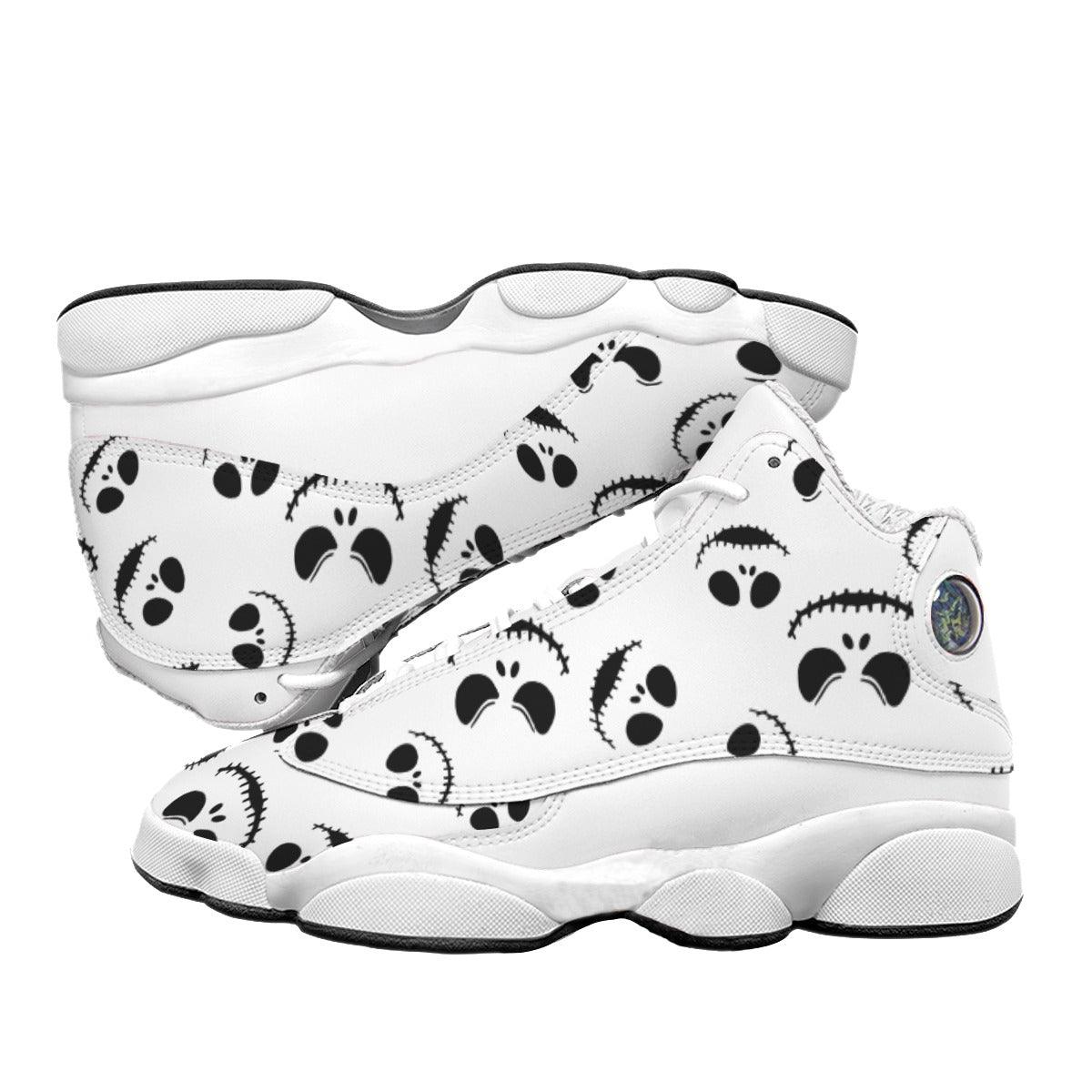 Nightmare Pattern Black Men's Curved Basketball Shoes - Wonder Skull