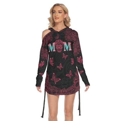 Hot Skull Mom Butter One-shoulder Dress - Wonder Skull
