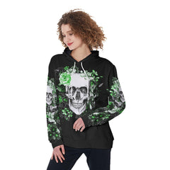 Green Flower Skull The Good Girl In Me Funny Hoodie For Women - Wonder Skull